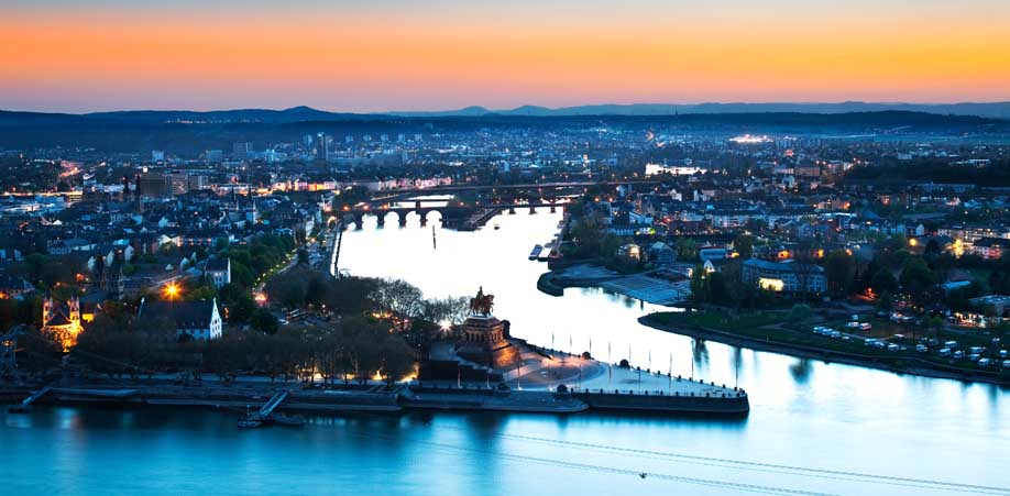 Panorama Nacht Koblenz